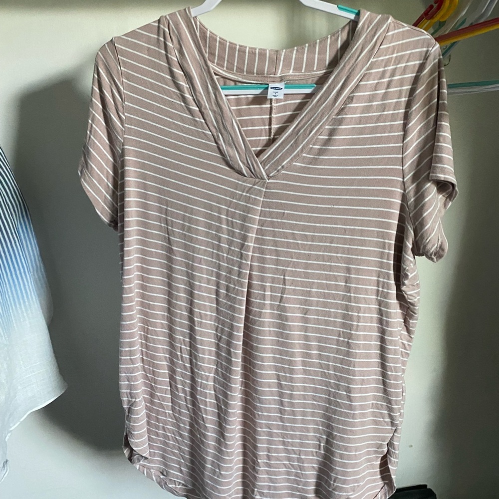 V neck style t-shirt.